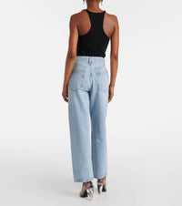 AGOLDE Women's V Waist Baggy High Rise Jeans in prevail - women's jeans - detail view