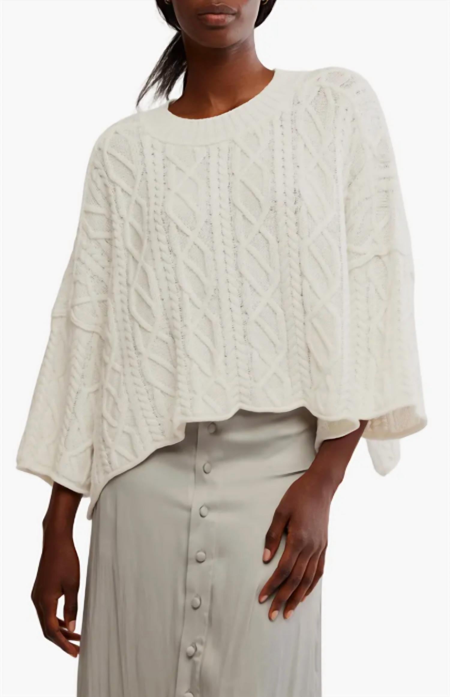 Free People - Washed Ashore Oversized Cotton Crewneck Sweater