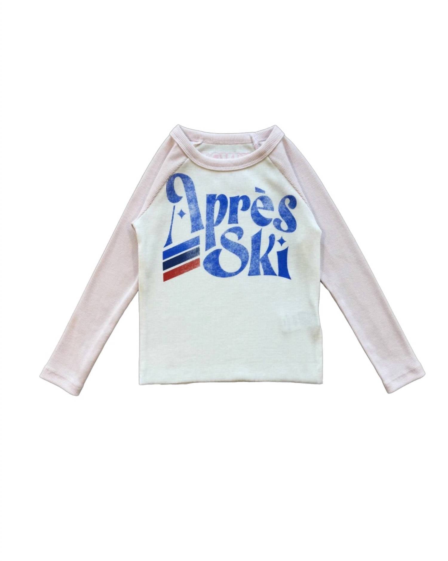 ROWDY SPROUT Women's Apres Ski Ribbed Raglan Tee in white - women's long sleeve top