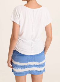 Wearables Diggory Jersey Cinchable Dolman Tee in crisp bright white - women's t-shirt - detail view