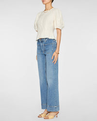 Apiece Apart - Lino Crewneck Puff Sleeve Top