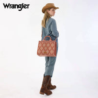 Wrangler Aztec Studded Tote & Crossbody bag in pink - women's bag - alternate view