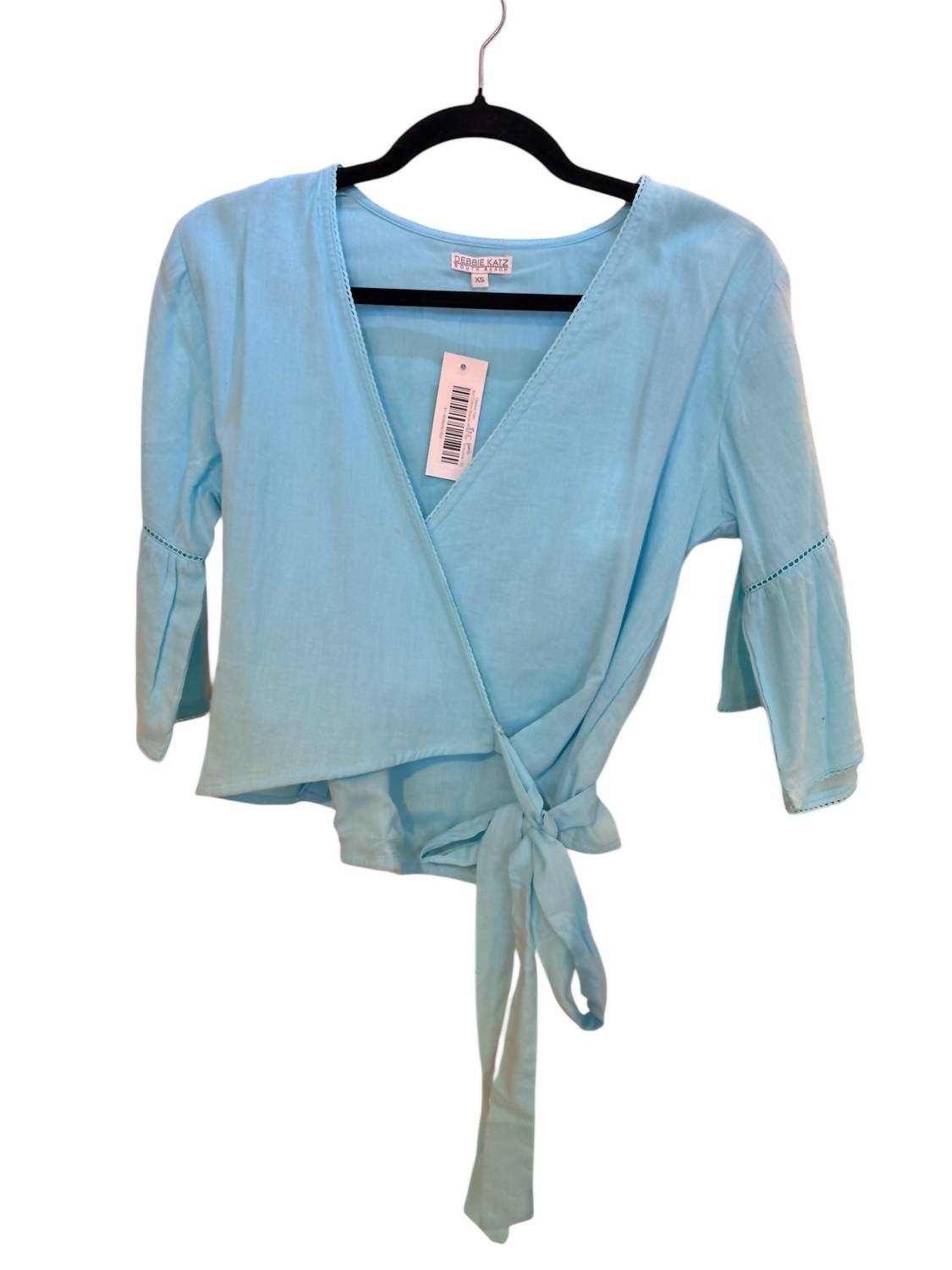 Debbie Katz Women's Mayi Gauze Wrap Top in turquoise - women's blouse