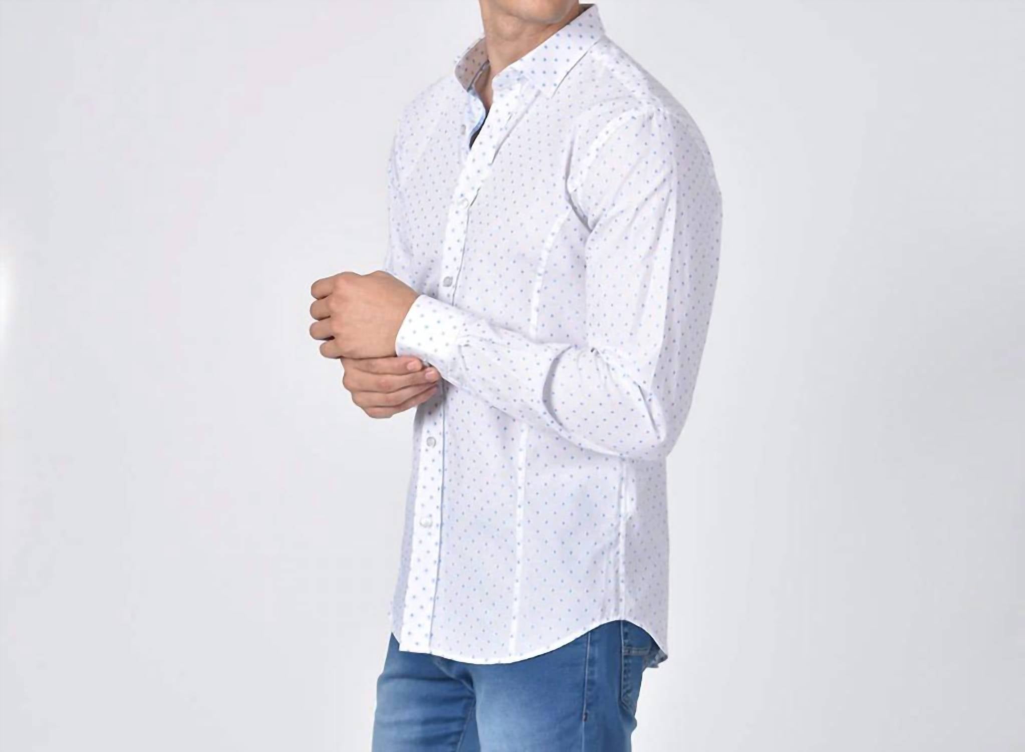Eight X - Dot Print Fil Coupé Button Down Shirt