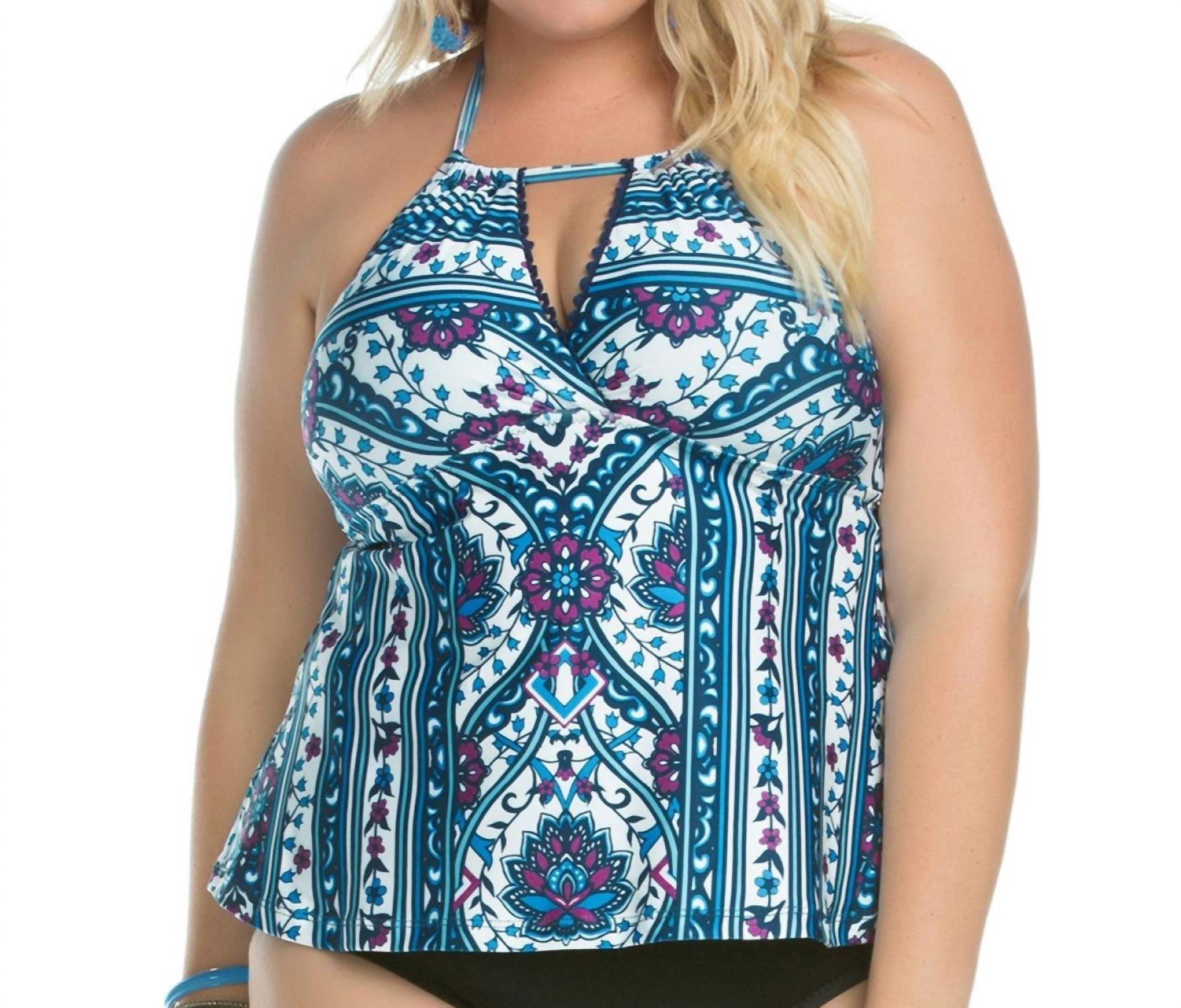 Becca - Plus Size Inspired Halter Tankini Top