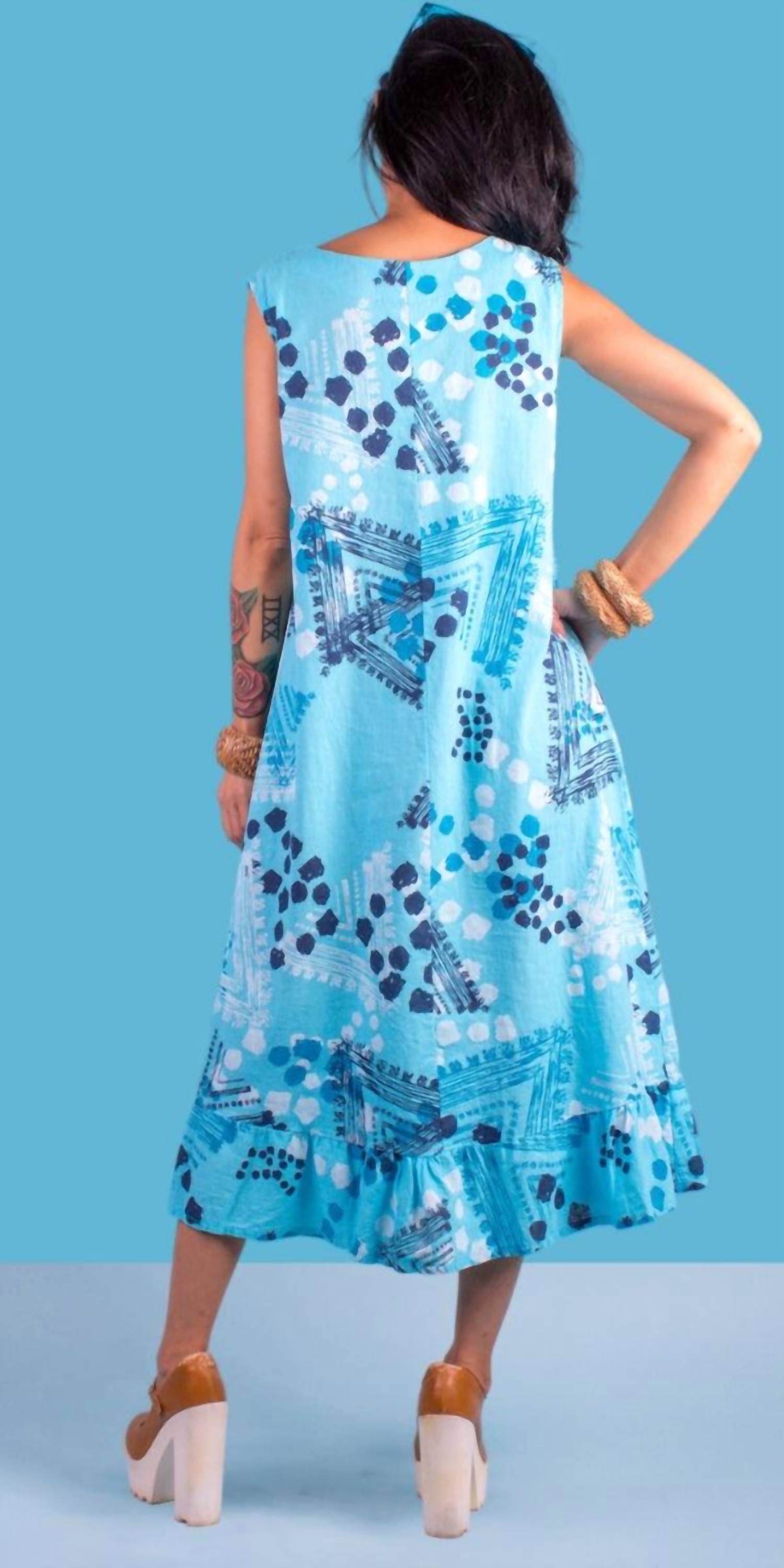 Gigi Moda - Tribale Linen Midi Dress