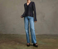 Raisonnel - Slim Wavy Stitch Button Cardigan