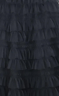LUCY PARIS Jenny Tiered Skirt in black - women's skirt - detail view