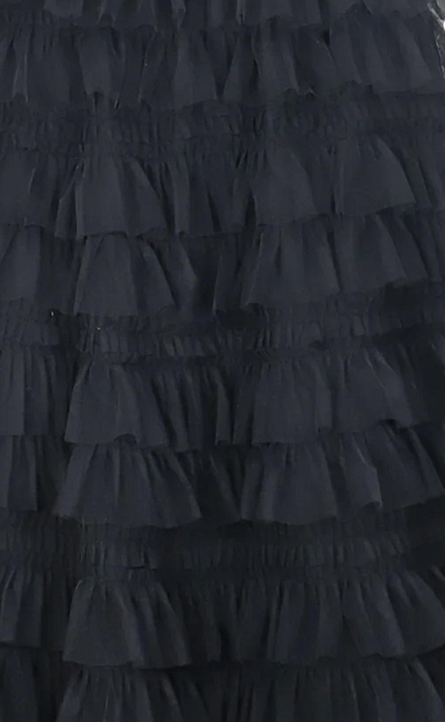 LUCY PARIS Jenny Tiered Skirt in black - women's skirt - detail view