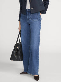 FRAME Le Slim Palazzo Modernist Pocket Jean in iberia - women's jeans - detail view