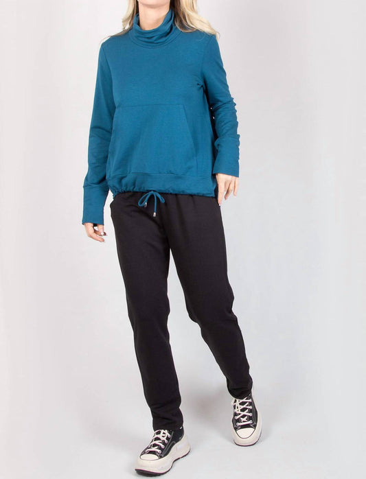 Pure Essence - Drawstring Hem Turtleneck Pullover