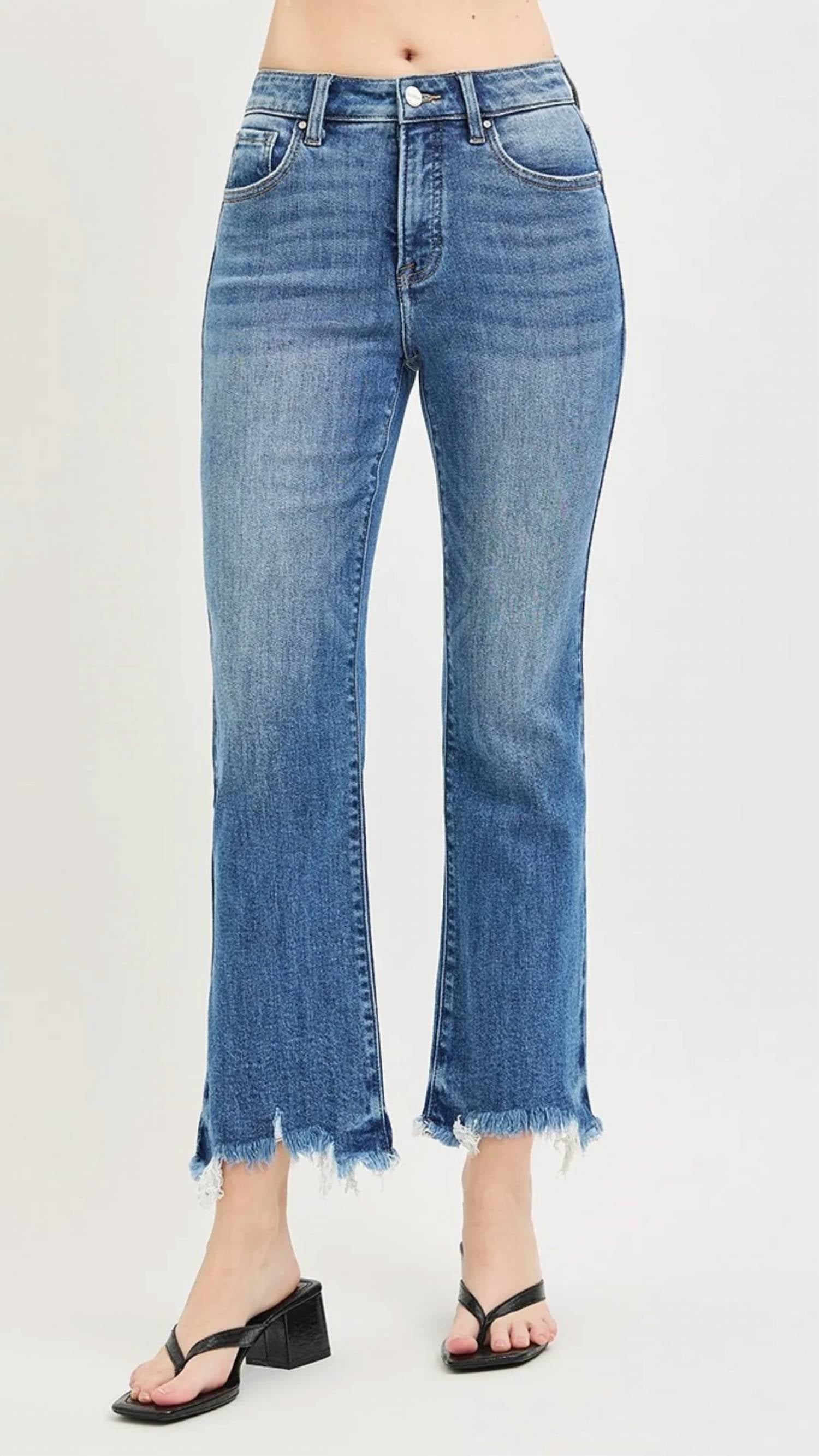 Risen - High Rise Tummy Control Crop Bootcut Jeans