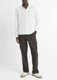Vince - Sueded Cotton Jersey Long Sleeve Button-front Shirt