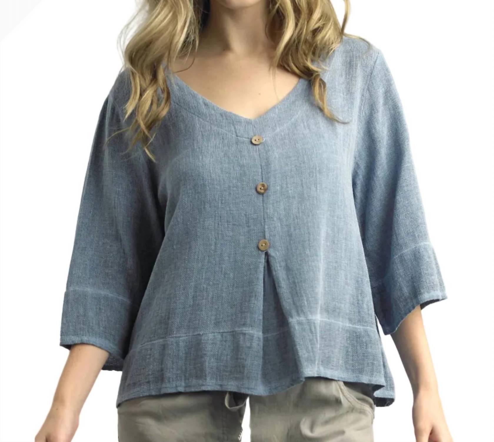 Tempo Paris - V-neck Linen Top