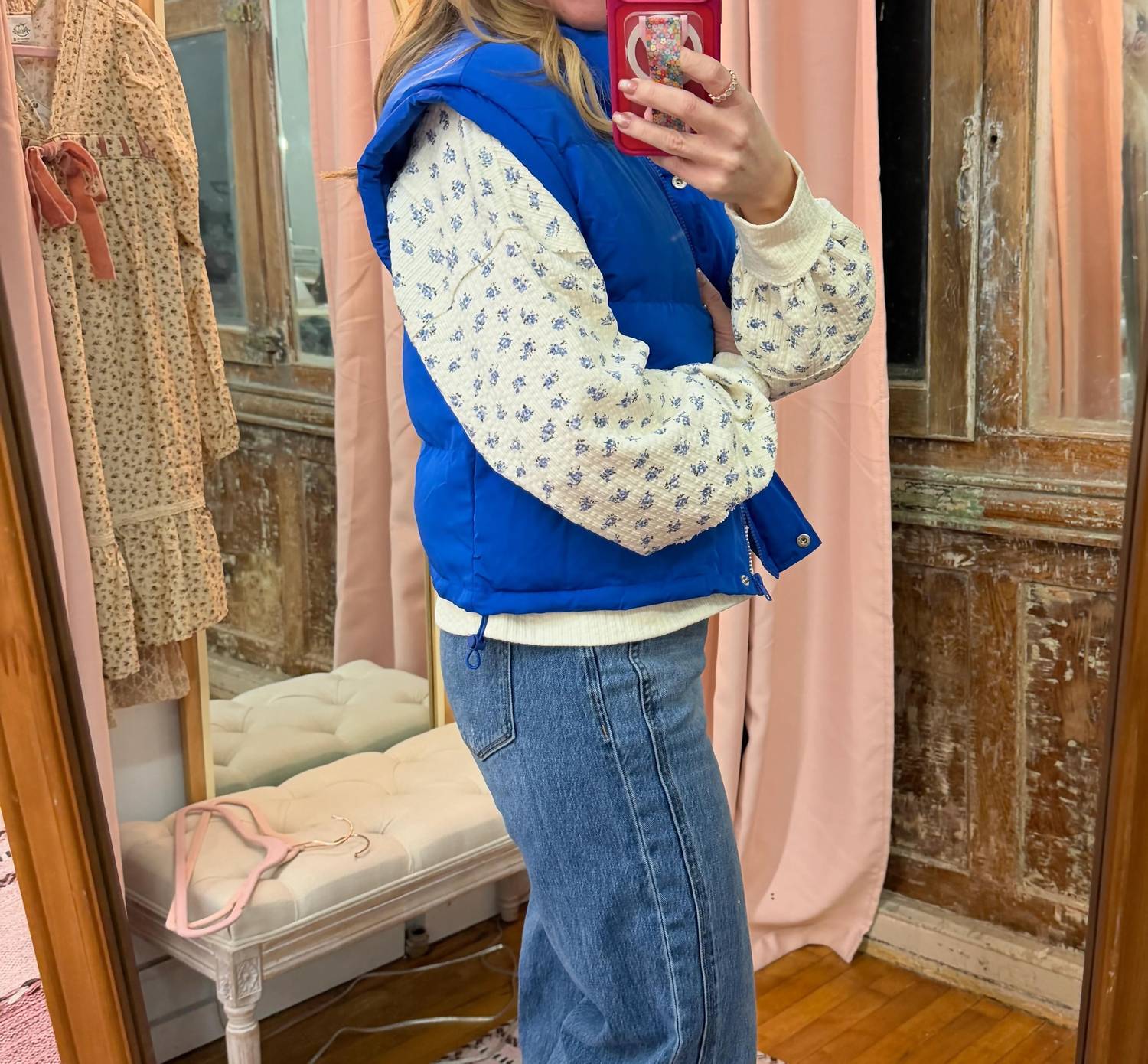 Very J - Mock Neck Casual Puffer Vest