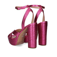 Exe Women's Ophelia Platform Block Heel in fuchsia snake - women's heels - view 4