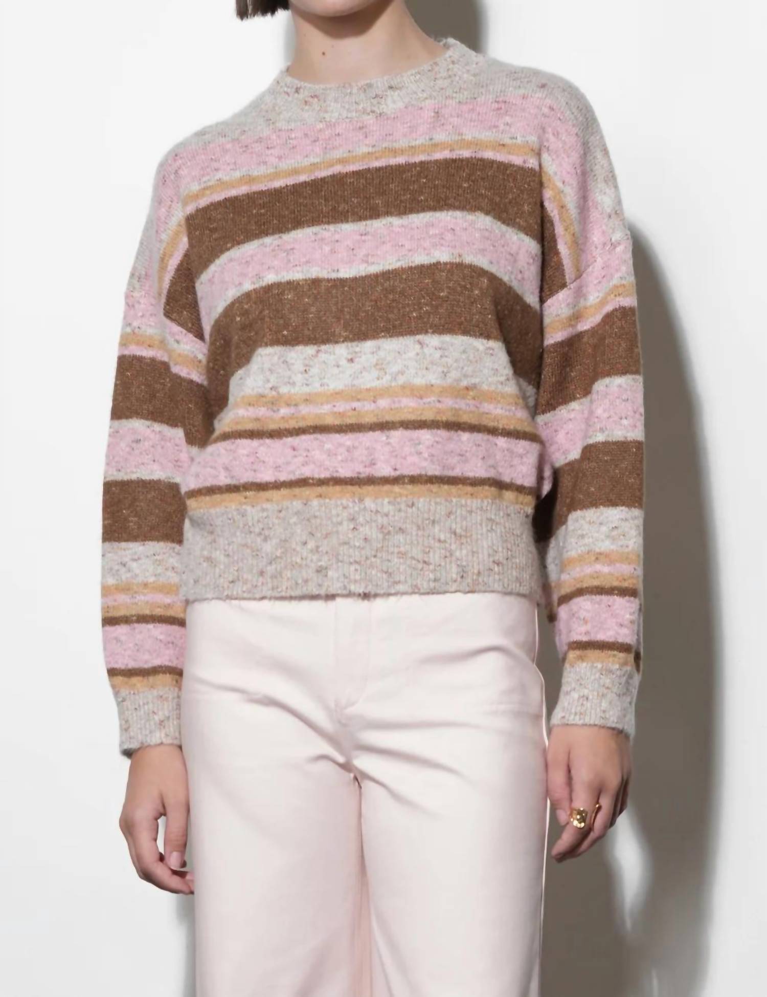Greylin - Wendy Slouchy Crew Neck Stripe Sweater