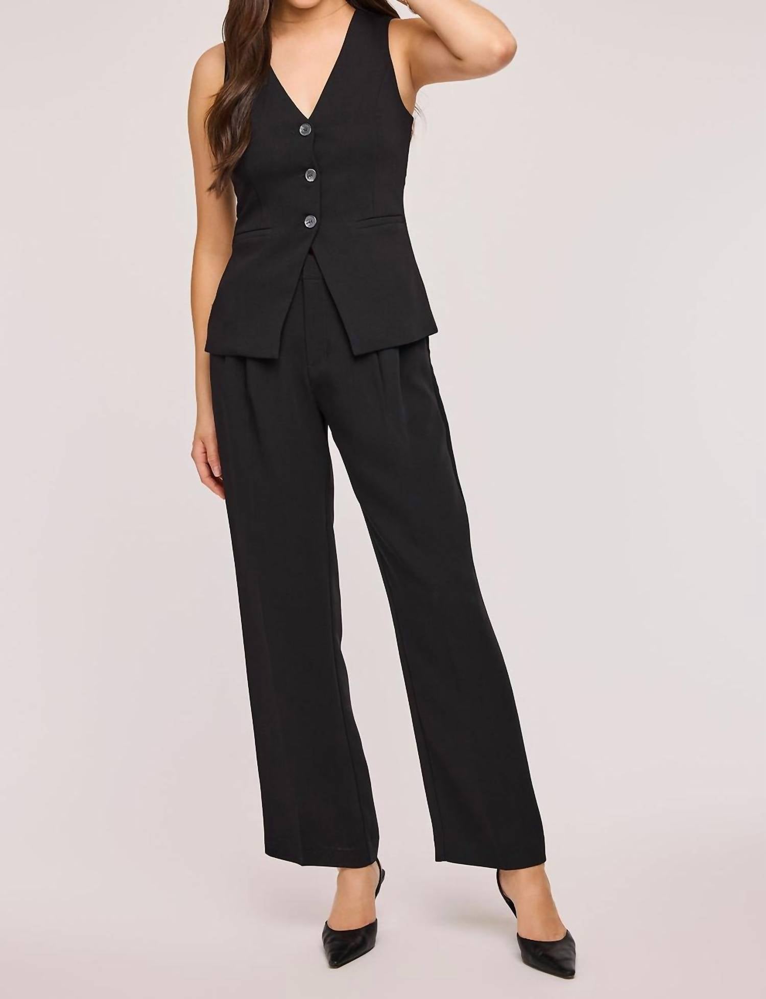 Gentle Fawn Luna Straight Leg Trouser in black - women's pants