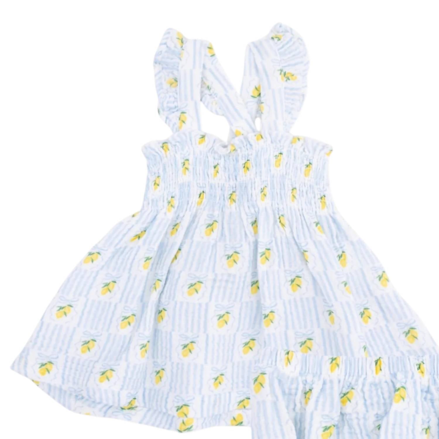 Angel Dear - Girls Lovely Lemons Smocked Top With Bloomer Set