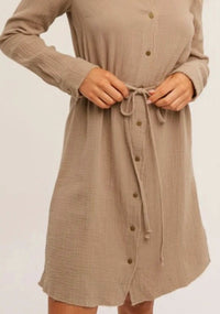Hem & Thread - Stud Effect Shirt Mini Dress