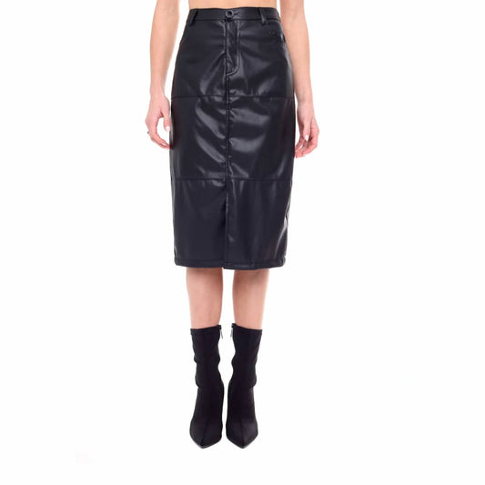 Astrid - Faux Leather Pencil Skirt