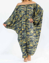 Karen T Design - Long Sleeve Harem Jumpsuit - Plus