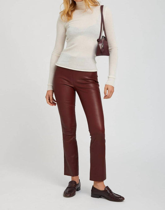 Sprwmn - High-waisted Leather Ankle Leggings