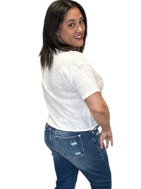 Bobi - Raw Edge Cropped Tee Shirt