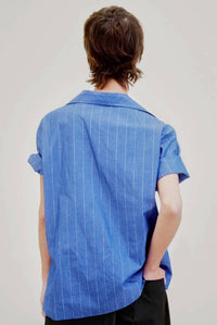 Aquarius Cocktail - Camp Short Sleeve Button Front Top