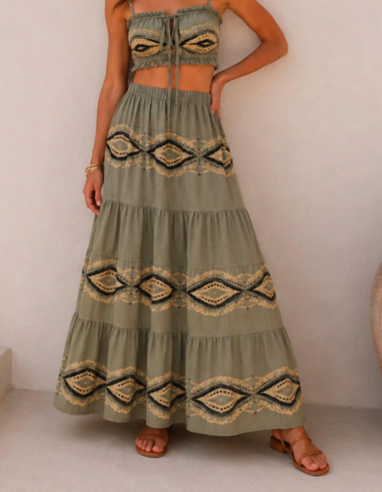 Mystery Resort - Santorini Mosaic Maxi Skirt Set