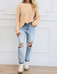 Risen - Milo High Rise Distressed Boyfriend Jeans