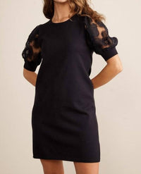 In February - Floral Mesh Sleeve Sweater Dress