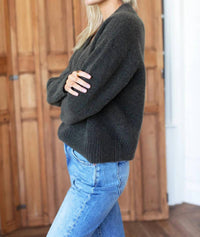 Emerson Fry - Boxy Boucle V-neck Sweater