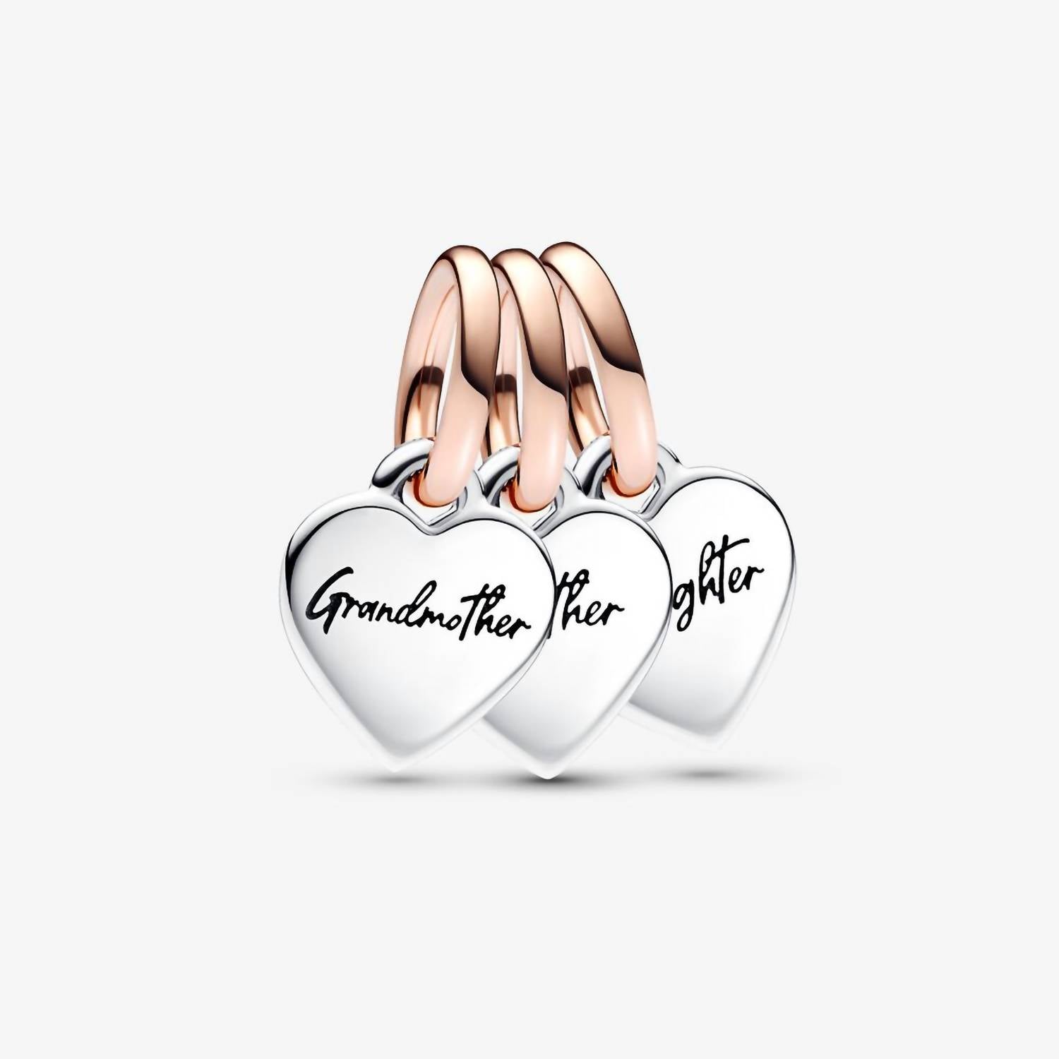 Pandora - Two-tone Splittable Family Generation of Hearts Triple Dangle Charm