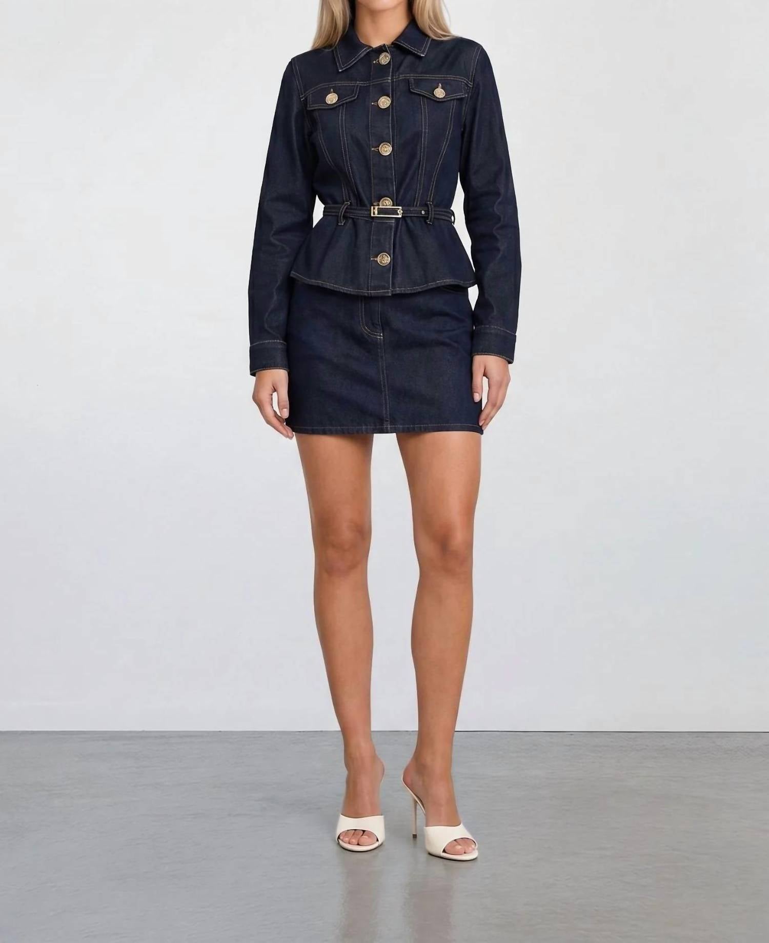Akalia - Monaco Denim Peplum Jacket