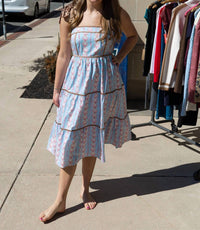 Peach Love - Contrast Shoulder Tie with binding Detail Floral Maxi Dress