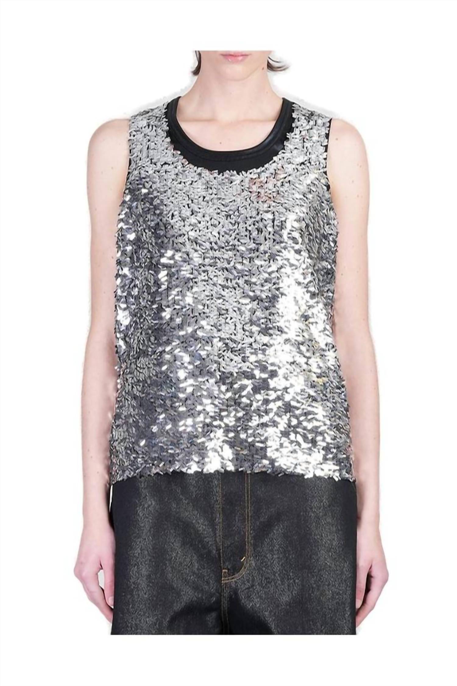 Junya Watanabe - Sequin-Embellished Sleeveless Top