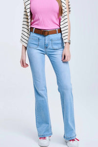 Q2 - Skinny Flare Jeans With Front Pockets
