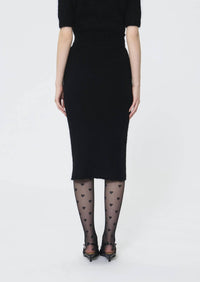 TARA JARMON Janna Knit Skirt in black - women's skirt - alternate view