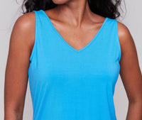 CHARLIE B Bamboo Reversible Tank Top in lagoon - women's tank top - view 4