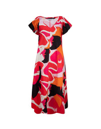 FOIL Dress Is More V-neck Dress in lush - women's dress - view 4