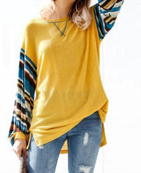 My Story - Tribal Striped Sleeve Knit Top