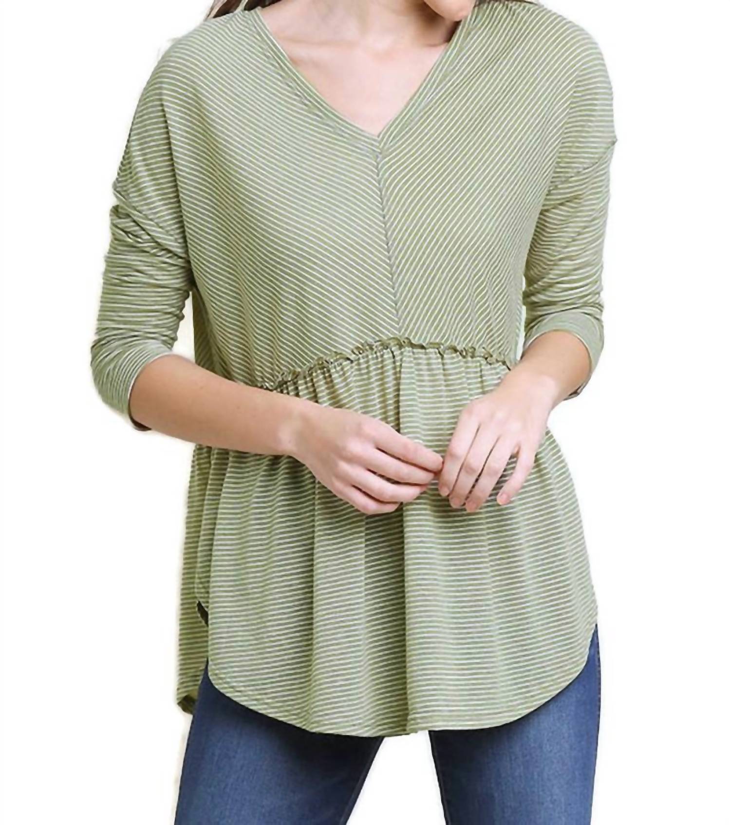Umgee - Babydoll Striped Top