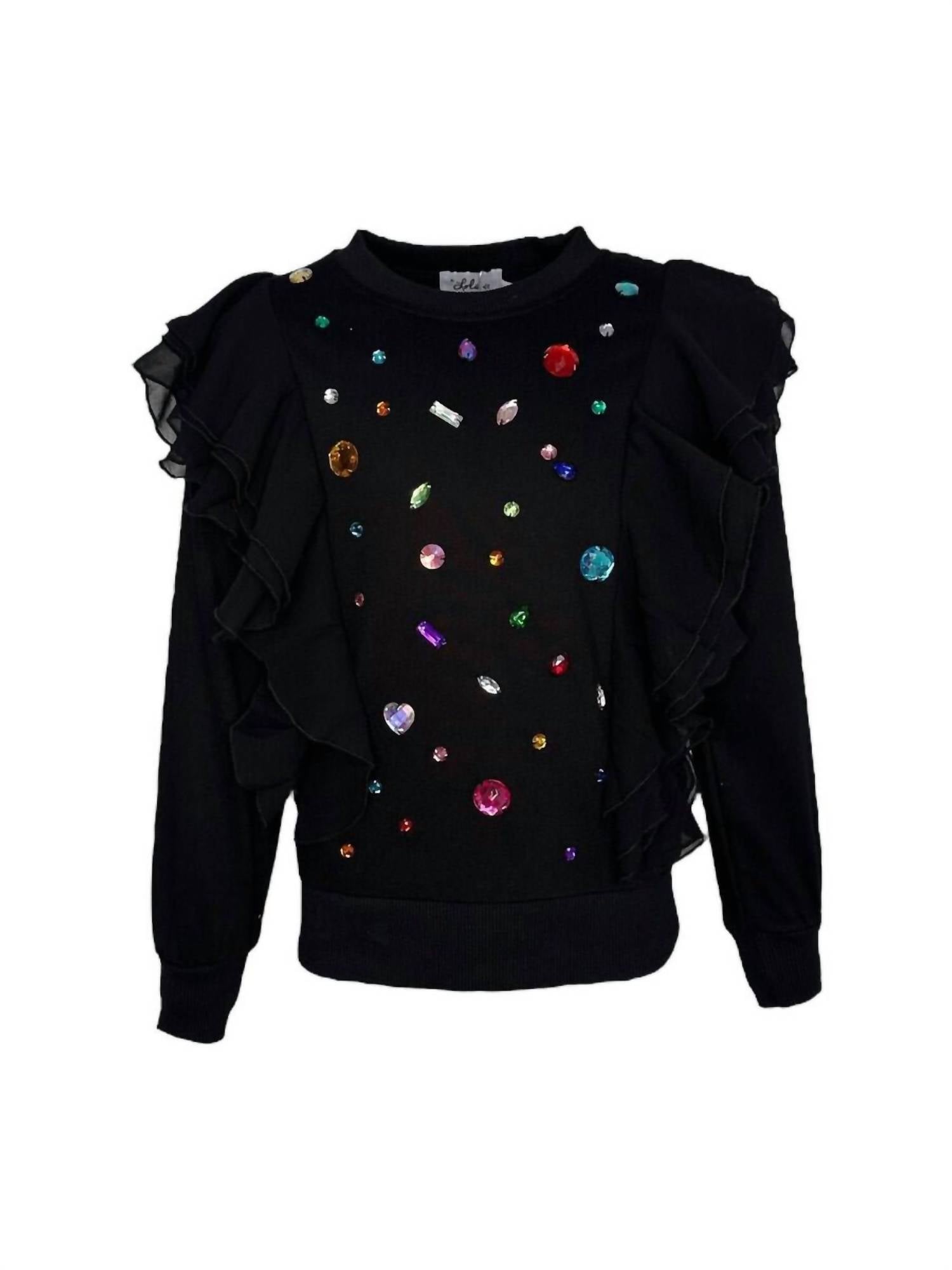 Lola + The Boys - Ruffle Shirt With Gems