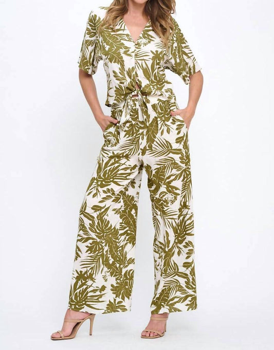 Reneec. - Linen Tropical Print Pants