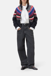 CLOSED Women's Jacquard Cardigan in cosmic grey - women's cardigan - view 4