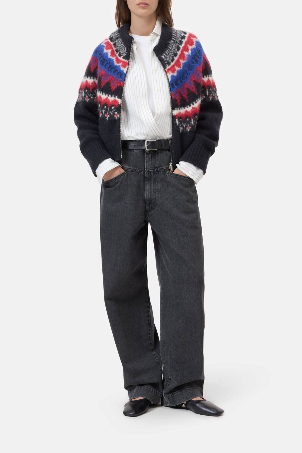CLOSED Women's Jacquard Cardigan in cosmic grey - women's cardigan - view 4