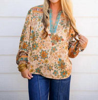Current Air - Paisley Border Printed Top