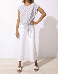 Escape By Habitat - Seaport Stripe Tie Front Pullover Top