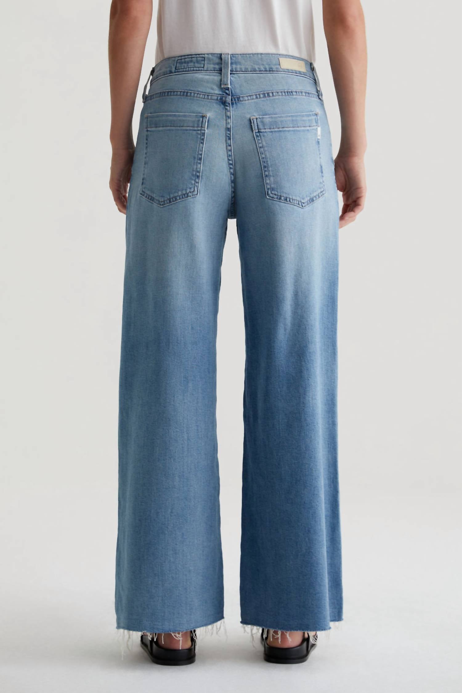 AG Jeans Stella Ankle Low Slung Palazzo Pant in aries - women's pants - detail view